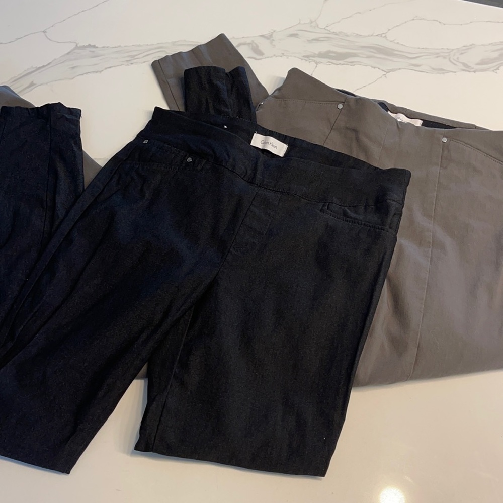 CALVIN KLEIN Bundle of (2) Business Casual Pants Stretchy Extra Small